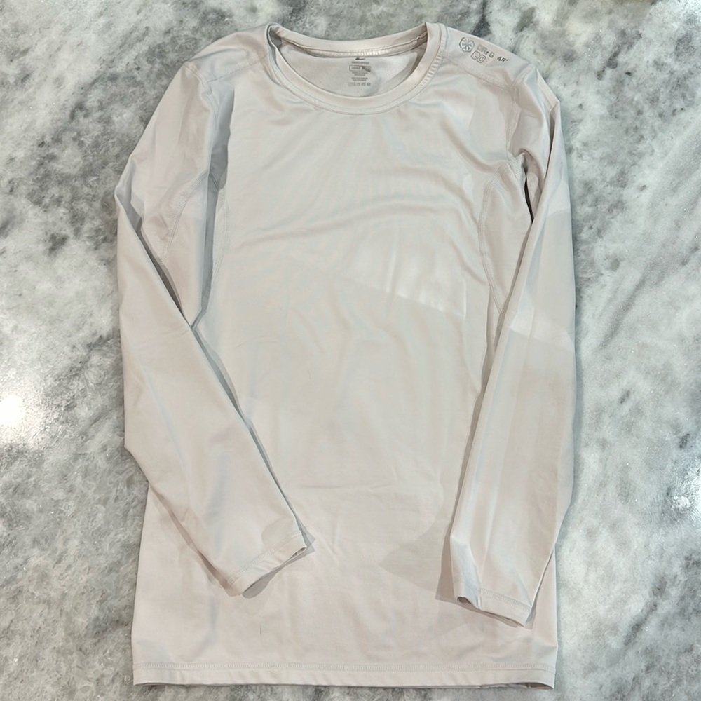 Champro adult medium white dri gear compression shirt
